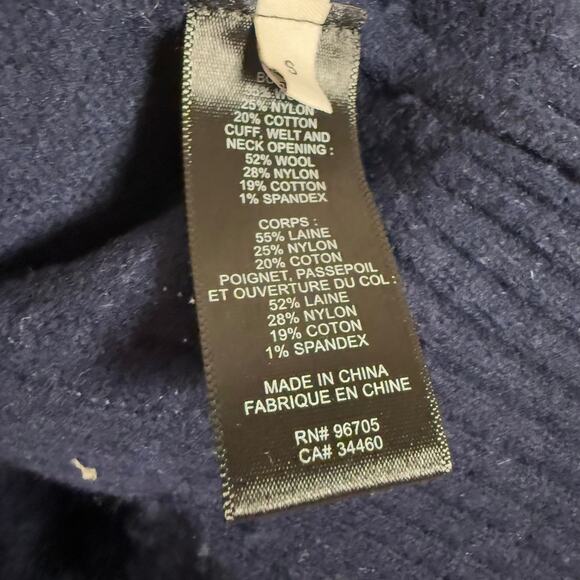 Rebecca Taylor Navy Contrast Tipped V-Neck Varsity Pullover Sweater Size Small - Picture 11 of 11